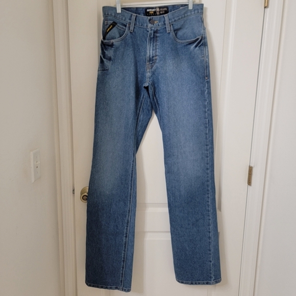 Ariat Size 32/38 Rebar M4 Relaxed Boot Cut Jean, Gently Used Condition - Picture 1 of 15